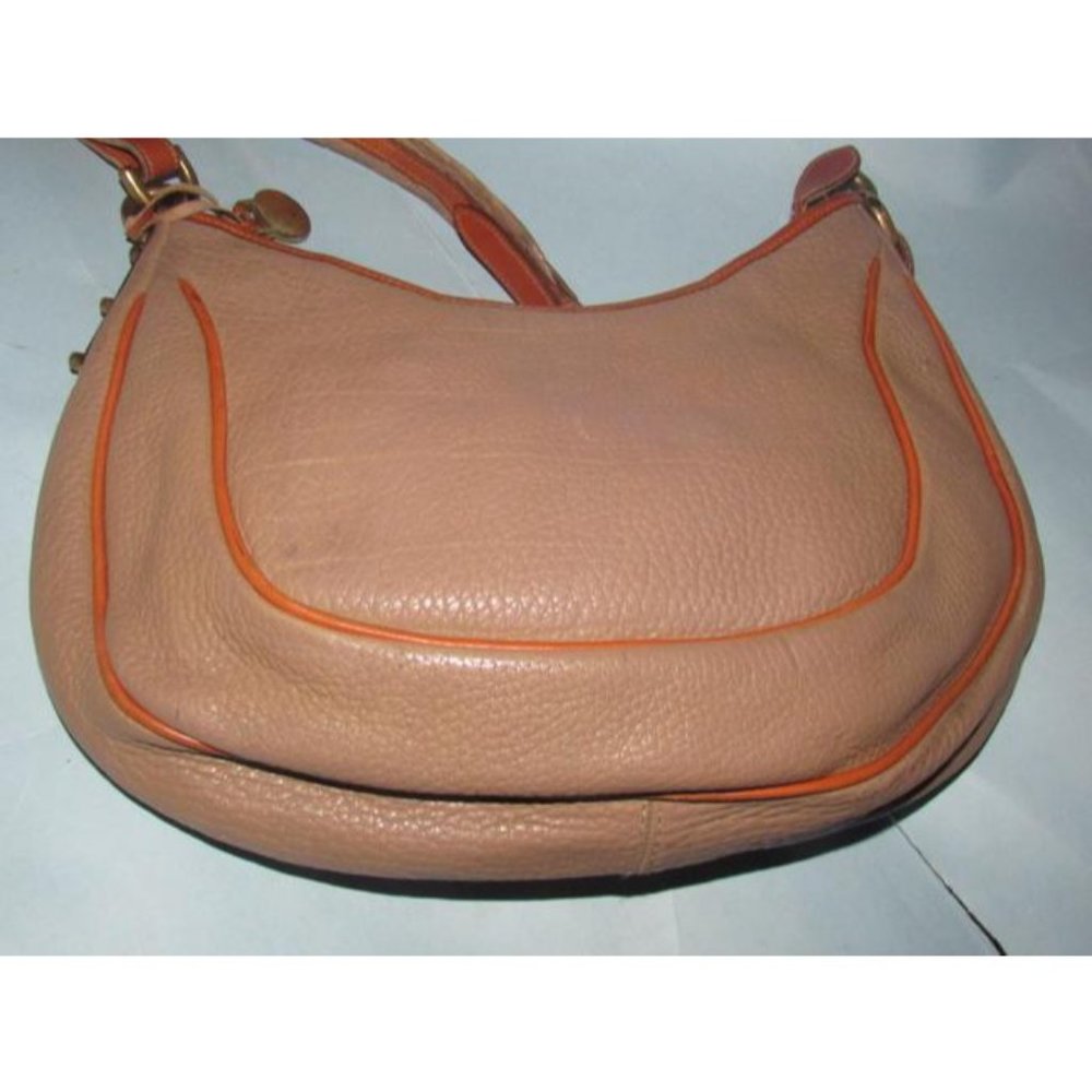 Dooney And Bourke Vintage Taupe & Cognac Brown Leather  HOBO Shoulder Bag - Picture 16 of 16